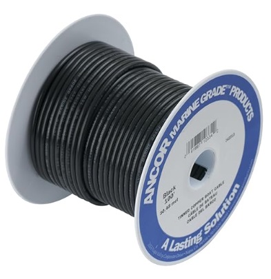 Fil électrique étamé simple, calibre 16, noir, 7,6 m (25 pi)/spo