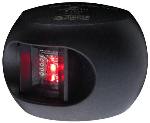 Feu de navigation bâbord série 34 LED 12/24 V noir