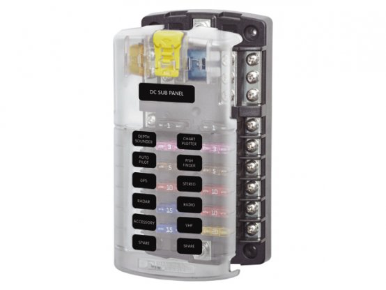 Bloc de fusibles, ATO/ATC 12 positions avec bus de masse