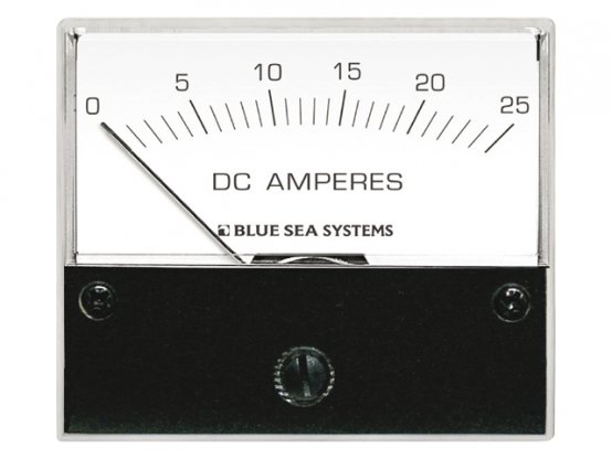 Ampèremètre, 25 A CC, shunt interne, section carrée : 2,75"