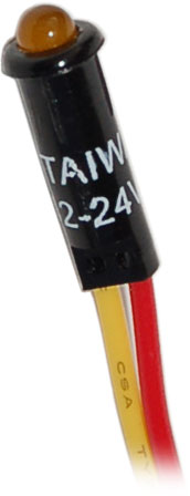 Voyant lumineux, LED 12 V CC Ambre 4,3 mm