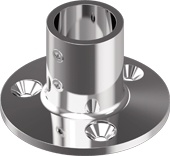 Embase RailTube ronde en acier inoxydable pour rampe de 7/8″ à 90°