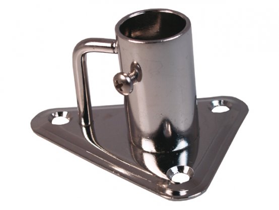 Base de poteau triangulaire en acier inoxydable pour poteau de 1 pouce à 90°