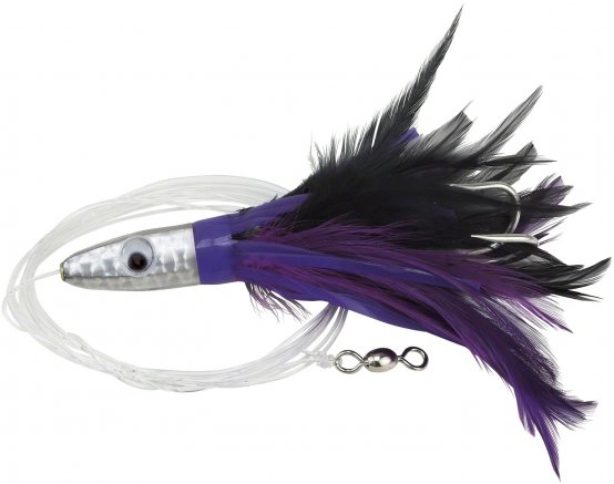 Leurre Tuna Treat 6" monté 6/0 violet/noir