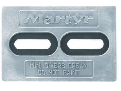 Anode, Plate 6 x 4 x 1/2"  Holes Ctc:2 t