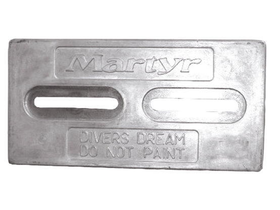 Anode, Plate 12 x 6 x 1/2"  Holes Ctc:2