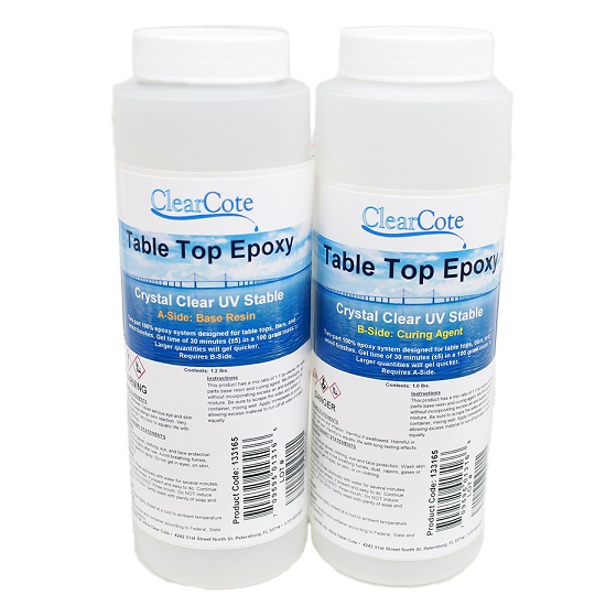 Résine pour plateau de table, époxy CrystClr Res/Hard