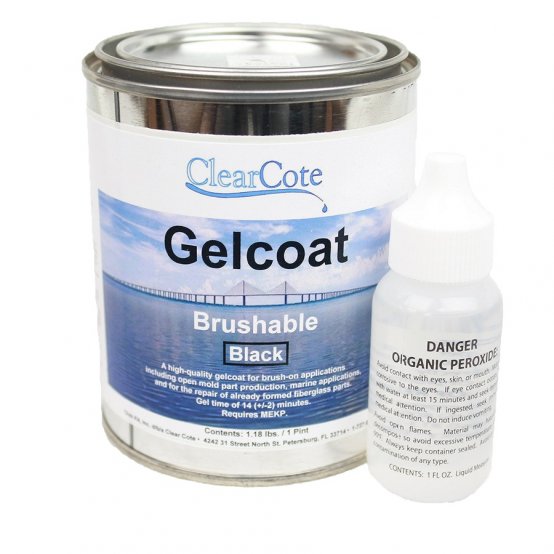 Gelcoat noir applicable au pinceau avec durcisseur (1 pinte)