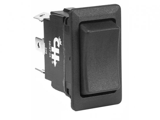 Interrupteur à bascule, SPDT Marche-Arrêt-Marche, plastique noir, blanc