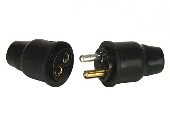 Connecteur électrique bipolaire à corps rond