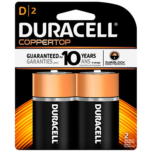 Pile alcaline, 1,5 V Type D Plus (paquet de 2)