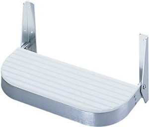 Repose-pieds, polymère d'aluminium blanc