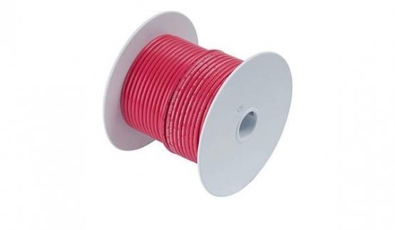 Fil électrique étamé simple, calibre 14 AWG (2 mm²), rouge