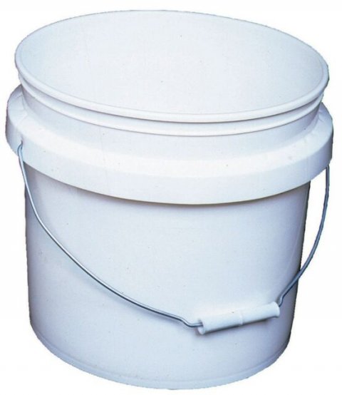 Seau en plastique blanc, 90 mil, 3,5 gal