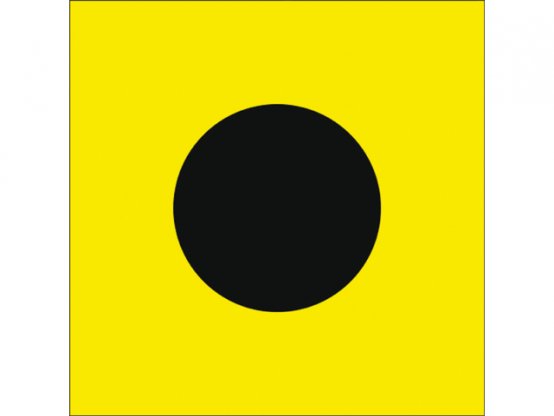 Drapeau, code international : I, jaune et noir, dimensions : 20 x 30 cm