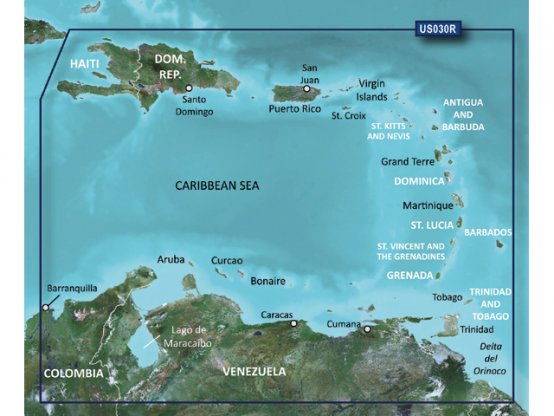 Cartes marines des Caraïbes et des côtes du Sud-Est, BlueChart g3 | HXUS030R | microSD™/SD™