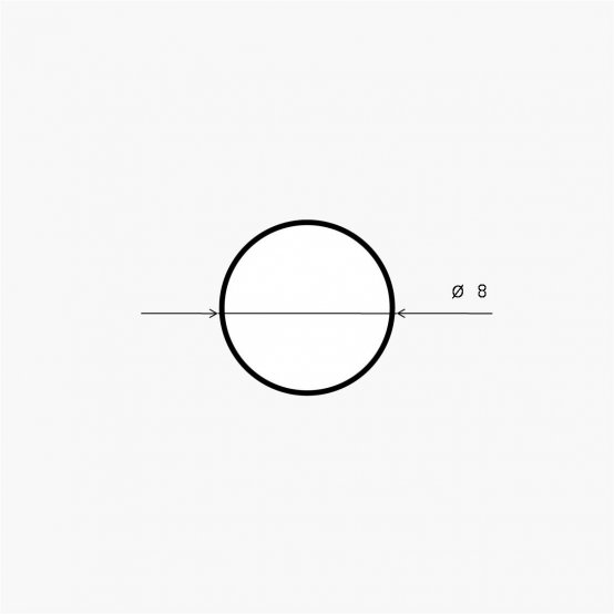 Profil d'étanchéité, néoprène rond 8 mm pour intégration par pied