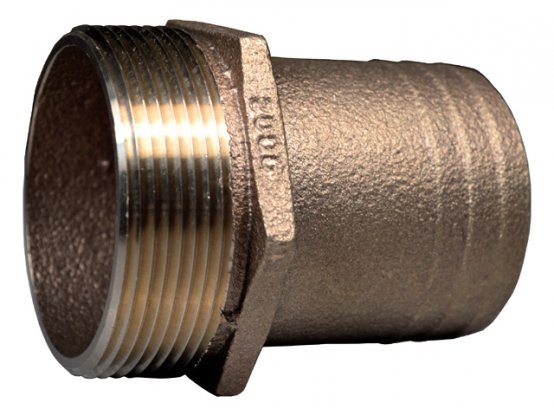 Raccord cannelé pour tuyau, tuyau PTH en bronze : 2 pouces, tuyau : 2 pouces MPT