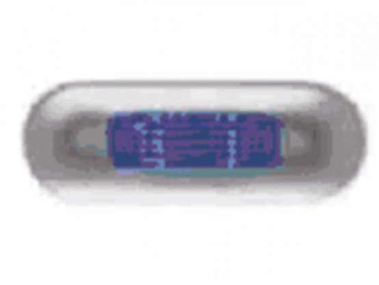 Lampe LED bleue oblongue, cadre en acier inoxydable, 10-33 V