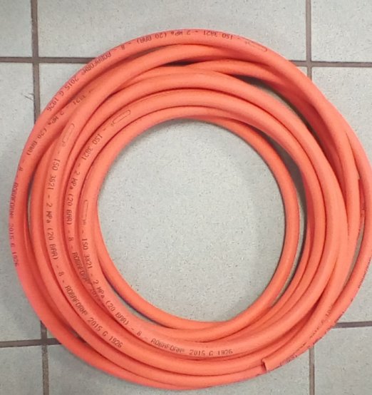 Tuyau pour propane/butane, diamètre intérieur 8 mm, diamètre extérieur 15 mm, EN55