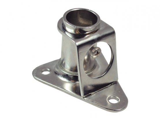 Base de poteau, plaque triangulaire inclinée à 85°