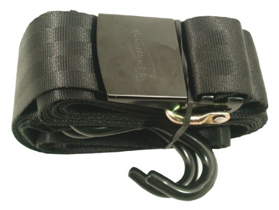 Sangle d'arrimage avec crochets/attaches Kwik-Lok à revêtement vinyle