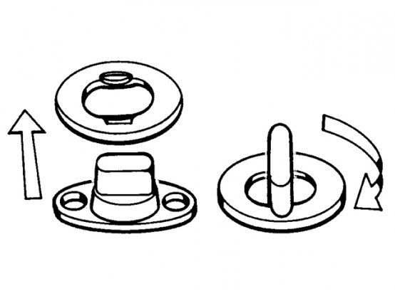 Kit de fixation pour toile, rideaux 2 trous de vis 3/