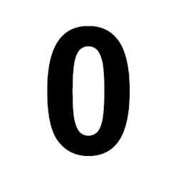 Numéro 0, adhésif vinyle noir 3 pouces