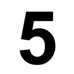 Numéro 5, autocollant vinyle noir 3 pouces