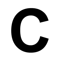 Lettre C adhésive en vinyle noir 3 pouces