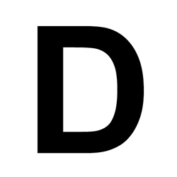 Lettre D adhésive en vinyle noir 3 pouces