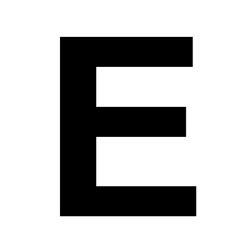 Lettre E adhésive en vinyle noir 3 pouces