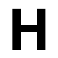 Lettre H adhésive en vinyle noir 3 pouces