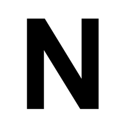 Lettre N adhésive en vinyle noir 3 pouces