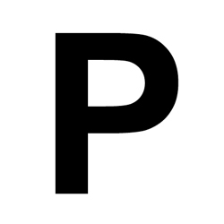 Lettre P, autocollant en vinyle noir 3 pouces