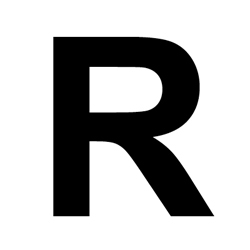 Lettre R adhésive en vinyle noir 3 pouces