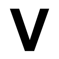 Lettre V adhésive en vinyle noir 3 pouces