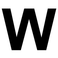 Lettre W adhésive en vinyle noir 3 pouces