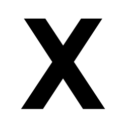 Lettre X adhésive en vinyle noir 3 pouces