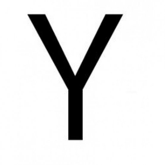 Lettre Y adhésive en vinyle noir 7,6 cm