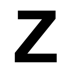 Lettre Z adhésive en vinyle noir 3 pouces