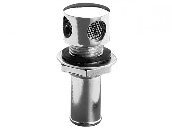 Tuyau droit de ventilation de réservoir en chrome/brun : 5/8"