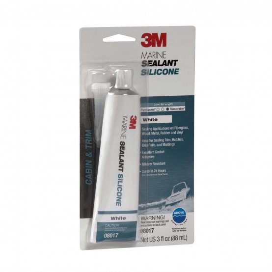 Mastic silicone de qualité marine, blanc, 85 g (3 oz).
