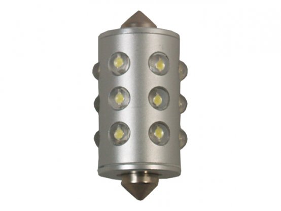 Ampoule LED, 10-15 V CC, navette, 13 x 44 mm, 18 W