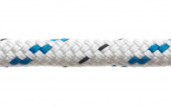 Ligne tressée double, polyester 10 mm bleue