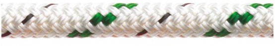 Corde tressée double, polyester 14 mm verte