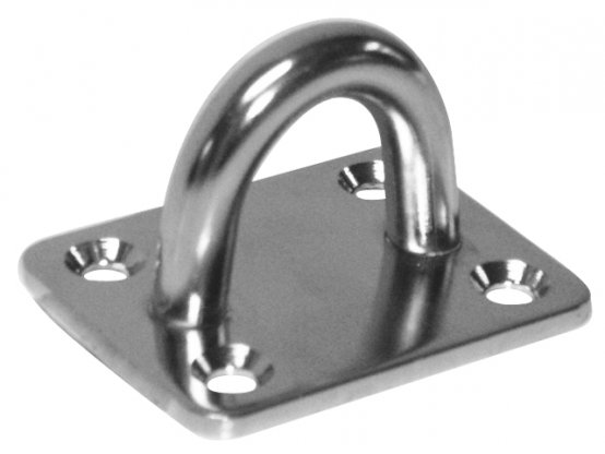 Œillet de suspension, base rectangulaire en acier inoxydable estampé, 8 mm, 4H