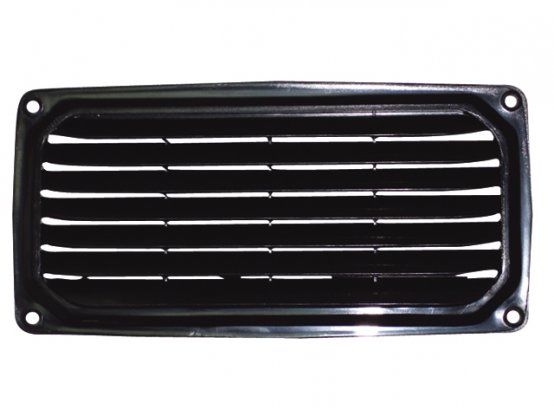 Grille d'aération rectangulaire 200 mm x 100 mm, ABS noir