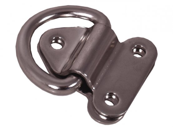 Œillet de suspension, base pliable en acier inoxydable 8 mm : 50 x 58 mm, 3 trous