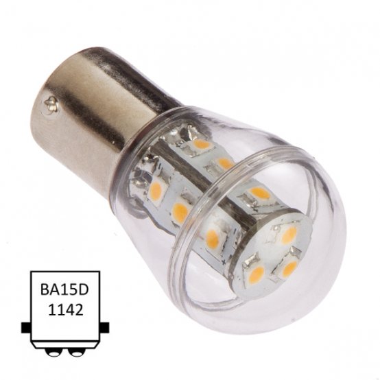 Ampoule LED, BA15D 10-35V Globe 1,6W Équivalent 15W